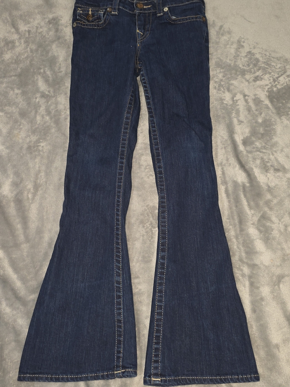 Girls True Religion Dark Blue Flare Jeans-10